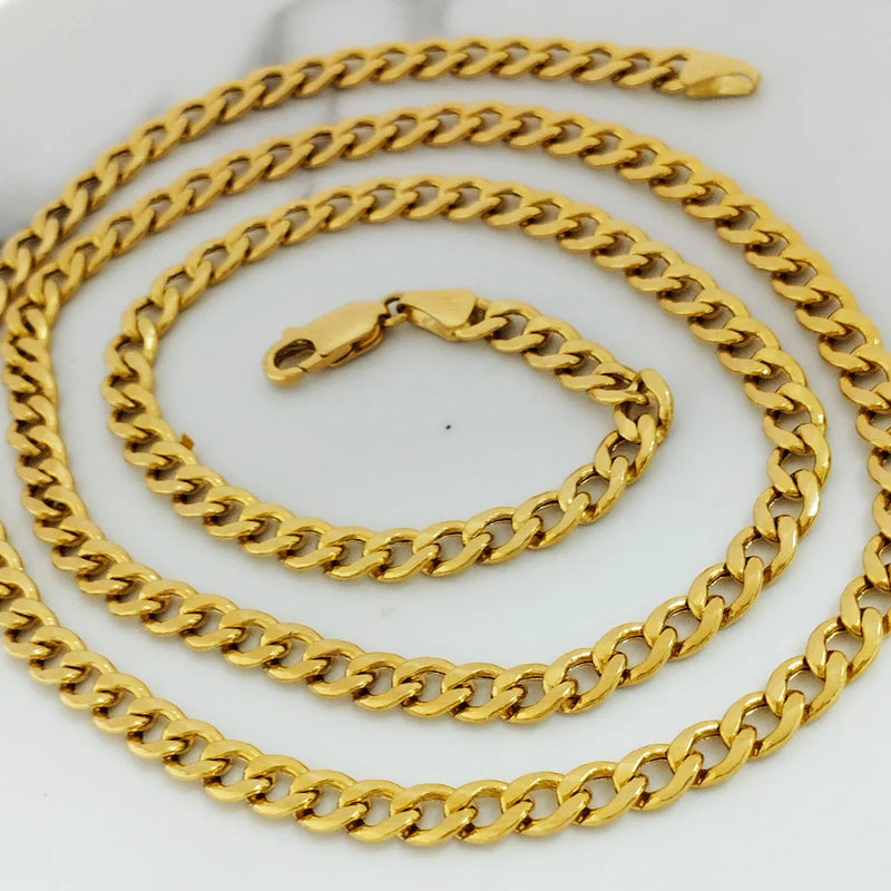 Silver chain with gold lines