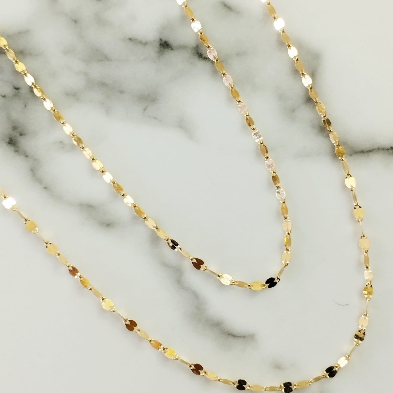 Cadena Crispeta (Flor espejo) 45cm /0.7 /gr ID: 2835