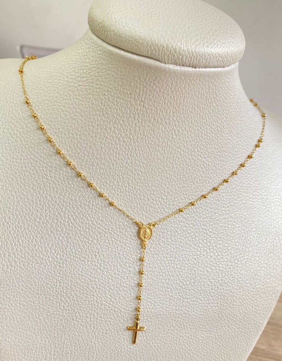 Rosario 50cm balin 2mm 18kl amarillo 4.35gr ID: 2173