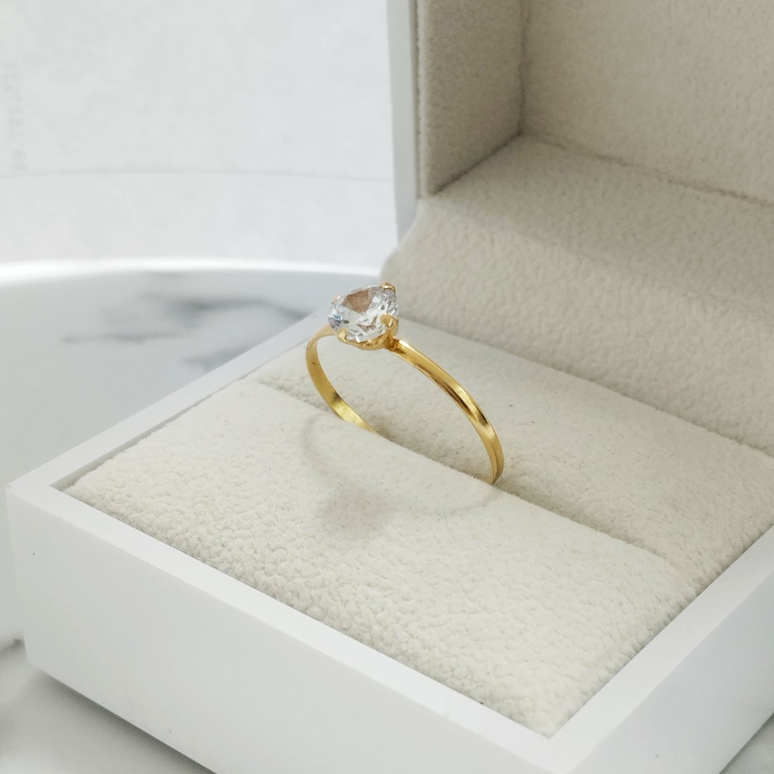 Anillo Solitario Con Circon Blanco T6 /1/gr ID: 2504