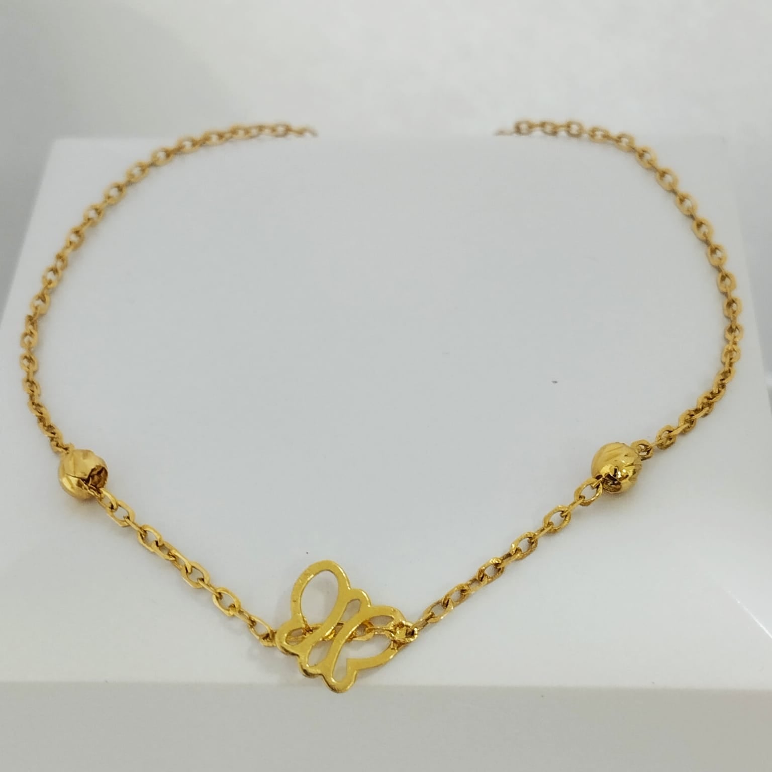 Pulso Rolon balin 3mm Diamantado Herraje Mariposa 17cm /1.1/gr ID: 2587