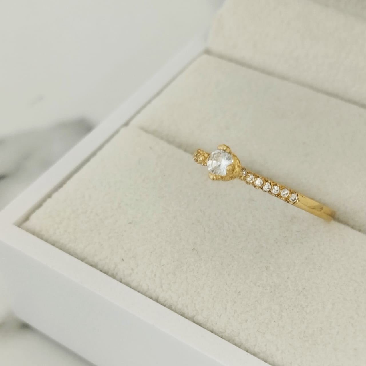 Anillo Solitario Circon Blanco T7 /1.6/gr ID: 2706