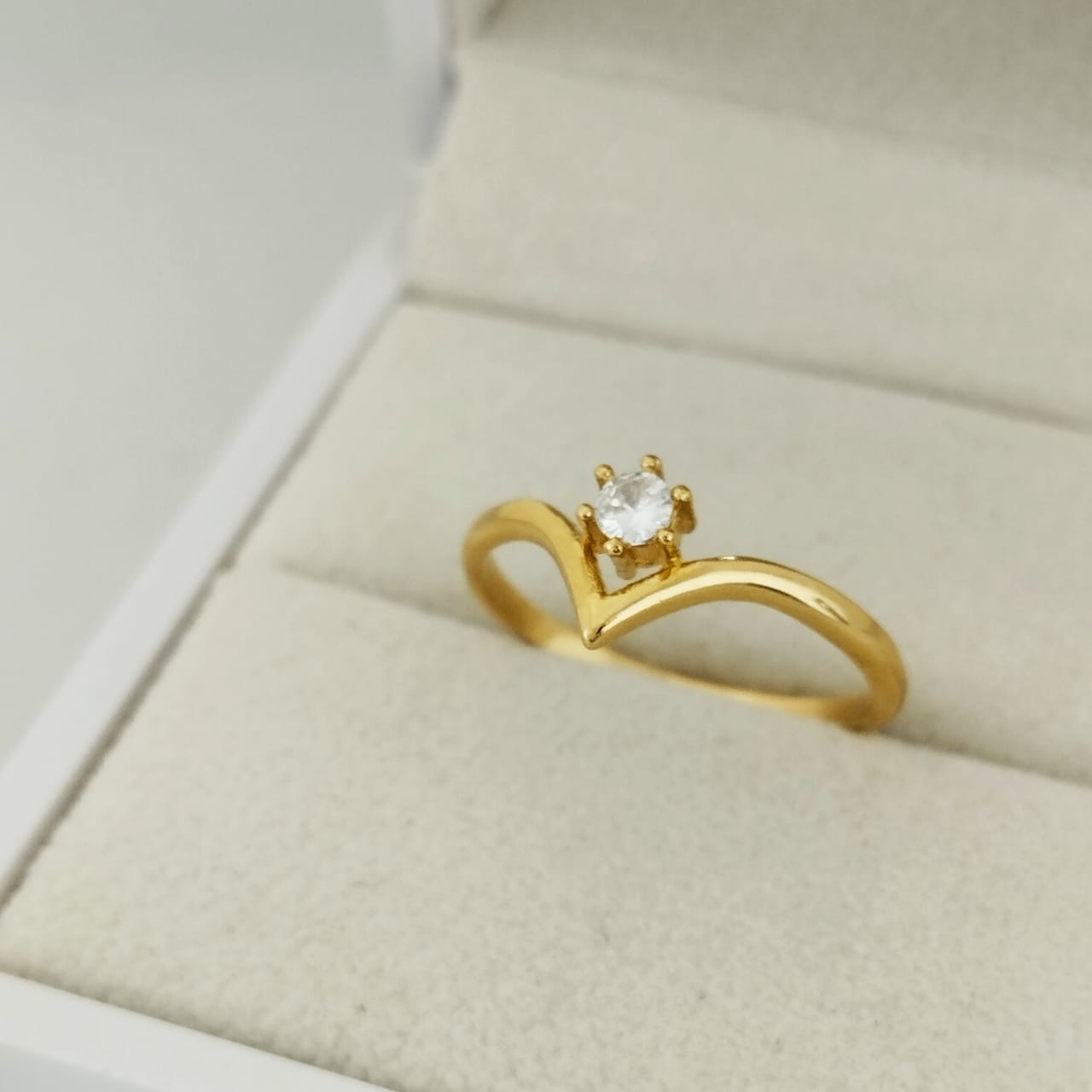 Anillo Solitario Circon Blanco T6-1/2 /1.75/gr ID: 2711