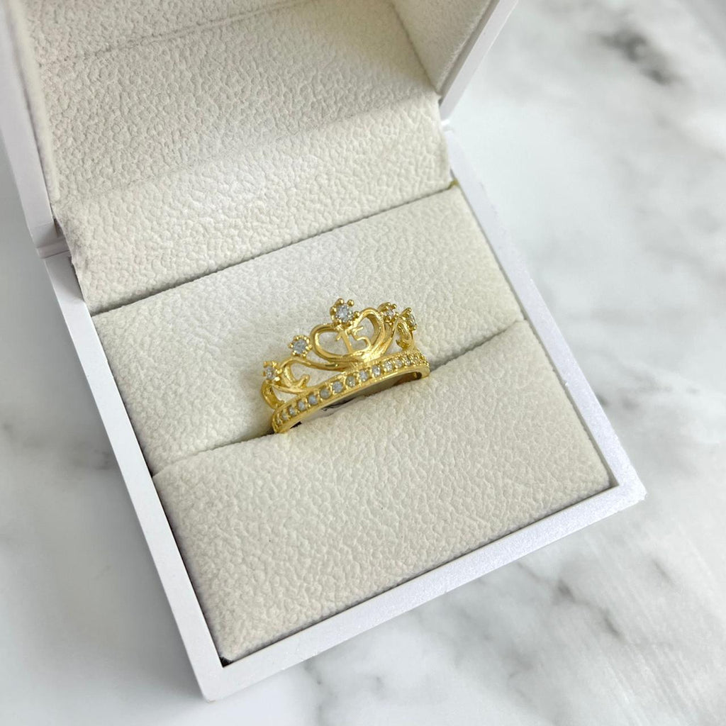 Anillo Corona 15 Años Circon Blanco T7-1/2 /3.75/gr ID: 2862