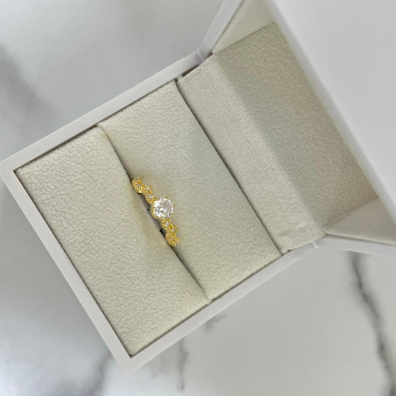 Anillo Solitarioo Circon Blanco T6-1/4 /1.75/gr  ID: 2954