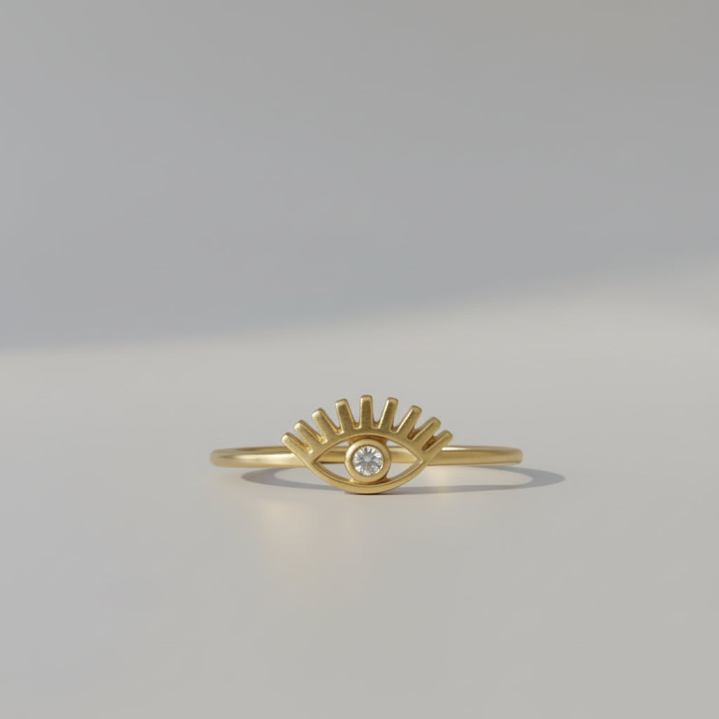 Anillo Ojo Turco Circon Blanco T7 /0.84 /gr ID: 3007