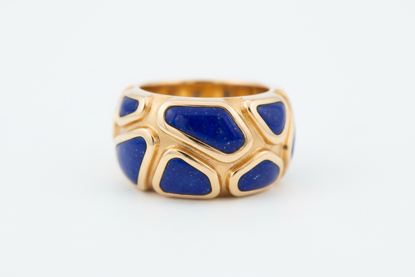 Anillo en oro 18k con incrustaciones en lapislázuli