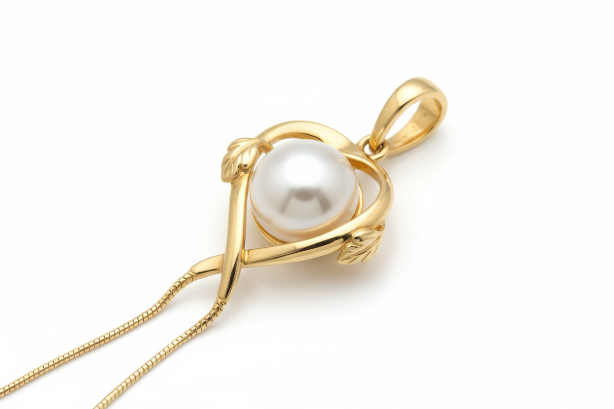 dije en perla y oro 18k